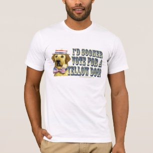 Camisa retro de Democrata do cão amarelo