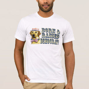 Camisa retro de Democrata do cão amarelo