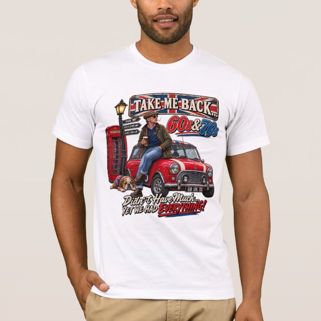 Camisa retrô dos anos 60 e 70 Rake Me Back (Frente)