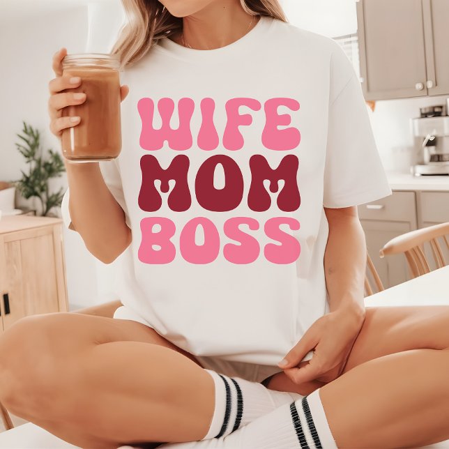 Camisa Retro Esposa Mãe Chefe, Presente do Dia das (wife mom boss shirt, best mom shirt, mom boss t-shirt, mother’s day gift, birthday gift for her,)