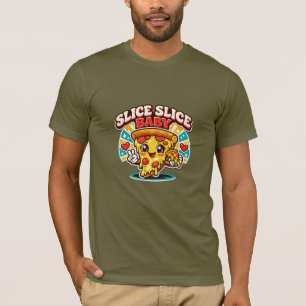Camisa Retro Fofa de Pizza – Fatia Fatia Bebê Gr