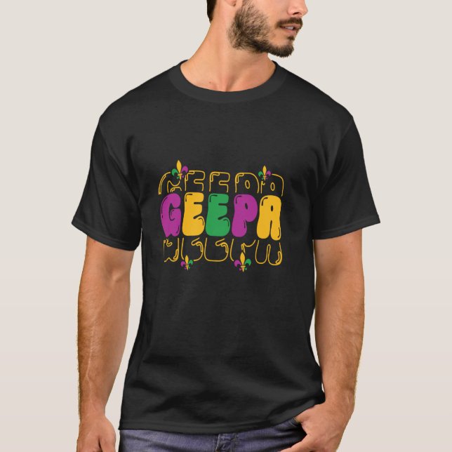 Camisa Retro Geepa Mardi Gras Fleur de lis Papai G (Frente)