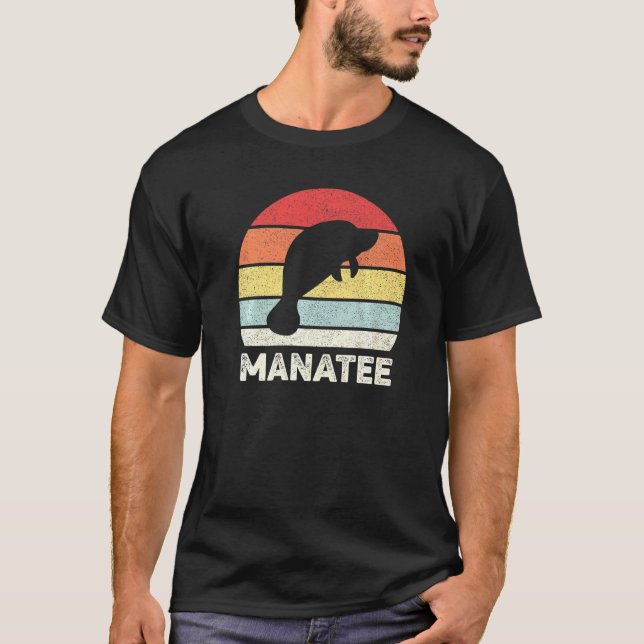 Camisa Retro Manatee Amante do Manatee Animal Vint (Frente)
