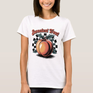 Camisa Retrora De Pêssego Mais Doce - Fruta De Vin