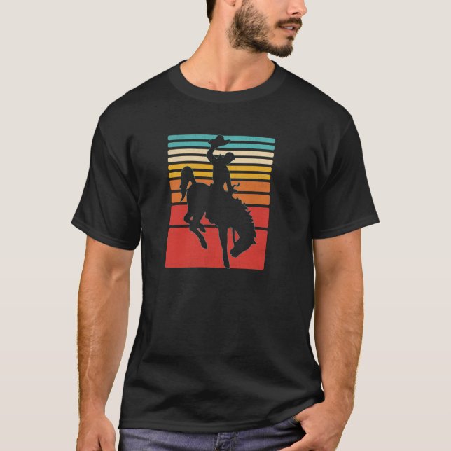 Camisa Rodeio Cavalo Bronco Estilo Retrô  (Frente)