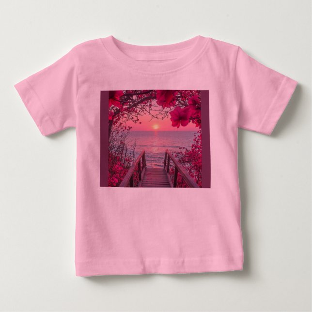 Camisa rosa bebê camisa misturada. (Frente)