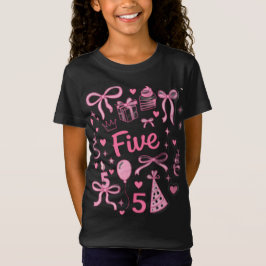 Camisa Rosa Bonito para Menina de 5 Anos de Idade 