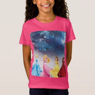 Camisa rosa com belas princesas