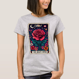 Camisa Rosa de Flor do Mês de Nascimento do Junho
