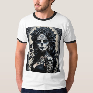 Camisa Rosa de Tatuagem do Açúcar Gótico