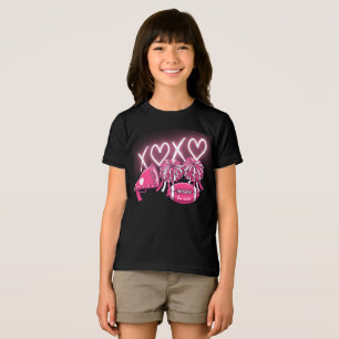 Camisa Rosa e Branca de Cheer do Dia dos Namorados