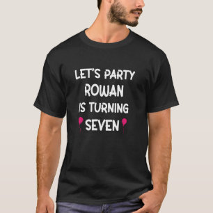 Camisa Rowan de sétimo aniversário com nome de 7 a
