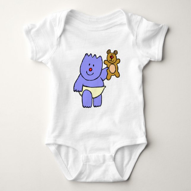 CAMISA ROXA DA CRIANÇA DO URSO DO BEBÊ (Frente)