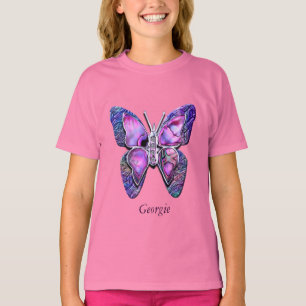 Camisa roxa da faísca da borboleta