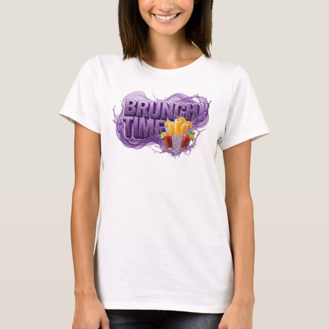 Camisa Roxa DECLARAÇÃO HORA DO BRUNCH Design (Frente)