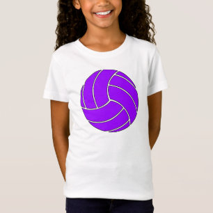 Camisa roxa do voleibol das meninas bonitos