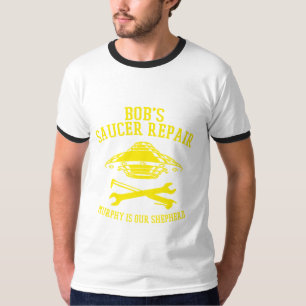 Camisa ruidosa com o logotipo amarelo do Reparo de