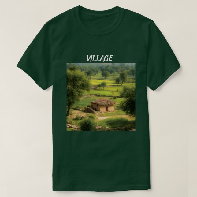 Camisa Rustic Village Landscape | Nat Countryside (Frente do Design)