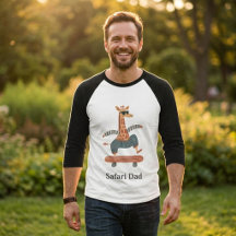Camisa Safari Dad Giraffe Raglan | Dia dos Pais