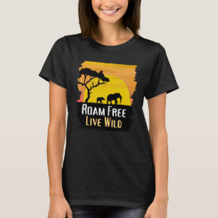 Camisa Safari de Animais Selvagens Roam Free Live