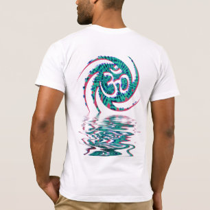 Camisa sânscrito do sinal de OM do Aqua líquido