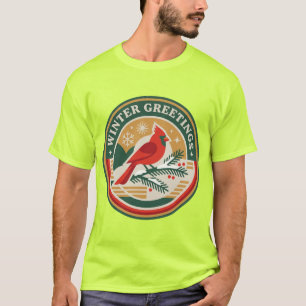 Camisa Saudação de Inverno Tê Cardinal Vermelho