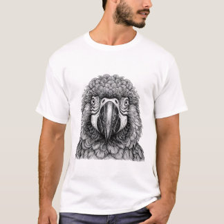 Camisa Scarlet Macaw Arte em Tinta