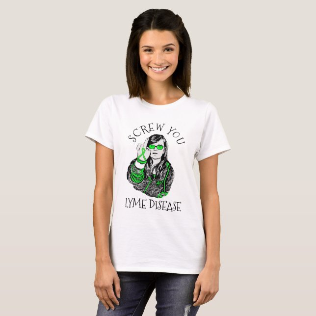 Camisa Screw You Doença de Lyme (Frente Completa)