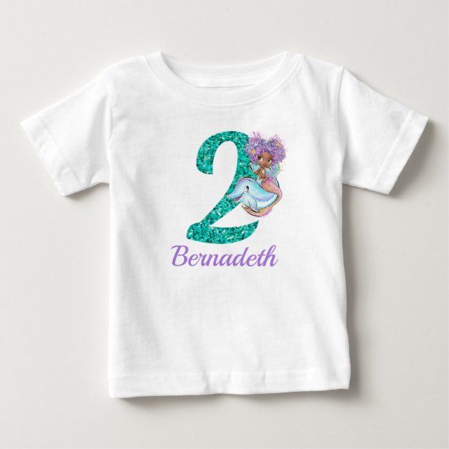 Camisa segundo aniversário de Sereia Étnica Cuta (Frente)