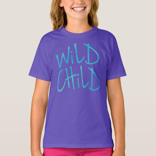 Camisa selvagem do Raglan da criança das meninas (Frente)