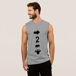 Camisa Sem Manga Direito sem mangas cinzento de carregar os braços