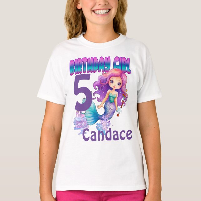 Camisa Sereia de Aniversário Personalizada - Adici (Frente)