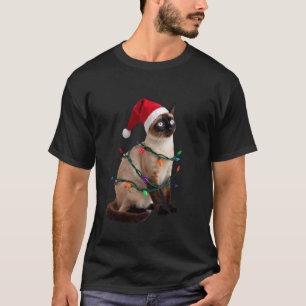 Camisa Siamese Cat Christmas Lights Xmas Cat Lover