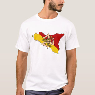 Camisa siciliano da ilha da bandeira