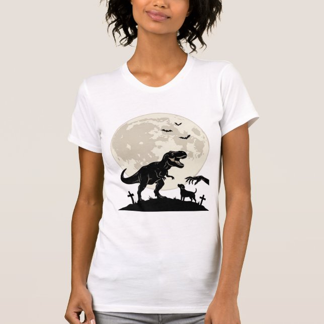 Camisa Silhueta Cemitério de Cachorro Dinossauro a (Frente)