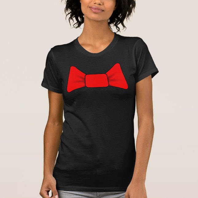 Camisa Simples com Laço Vermelho (Frente)