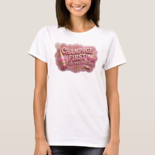Camisa Slogan CHAMPANHE PRIMEIRO Sharp Rosa