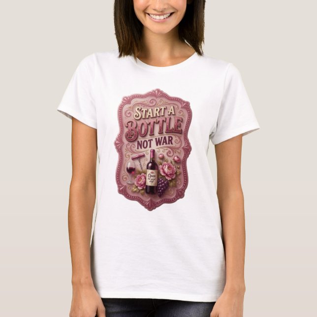 Camisa Snappy Gold START A BOTTLE NOT WAR Design (Frente)