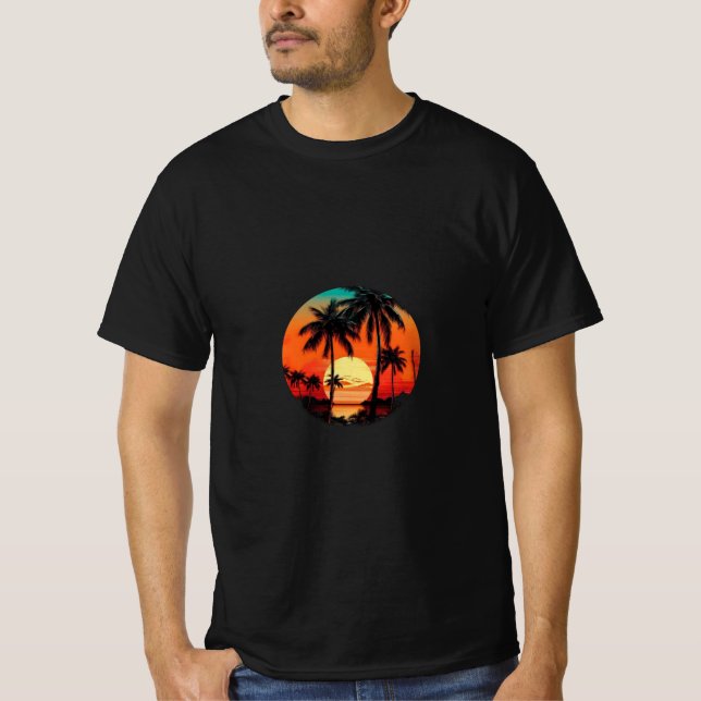 Camisa Solar Da Palma De Retro - Escape Tropical D (Frente)