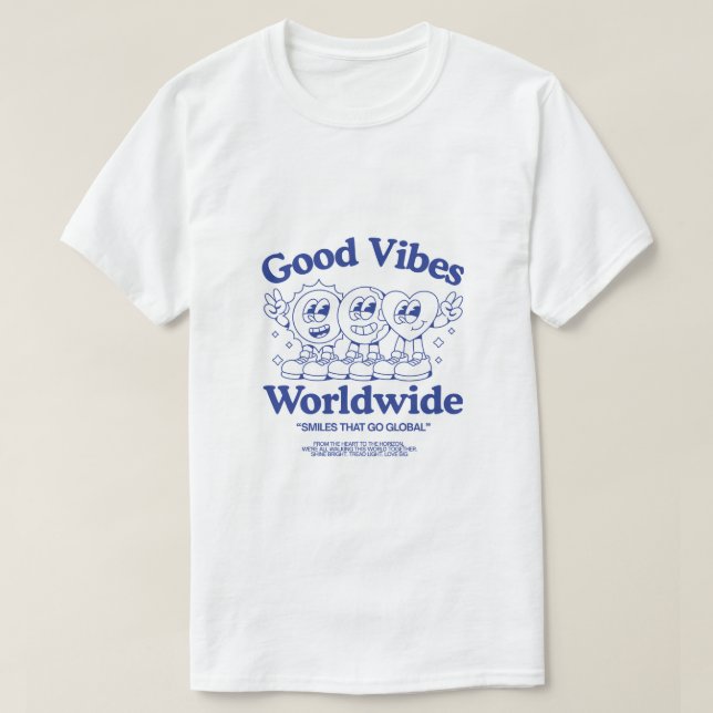 Camisa Sorriso Good Vibes Worldwide (Frente do Design)