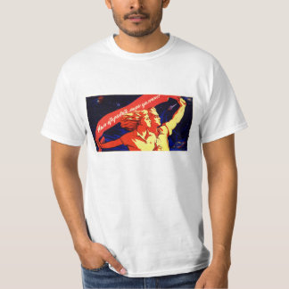 Camisa soviética do poster da propaganda do espaço
