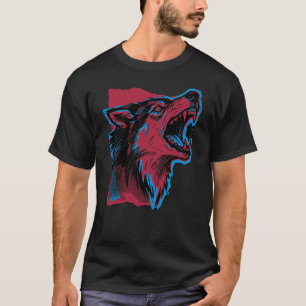 Camisa Stay Wild Wolf – Lobo Neon Cyberpunk & Cave