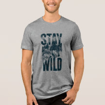 Camisa Stay Wild Wolf Nature Scene Wilderness