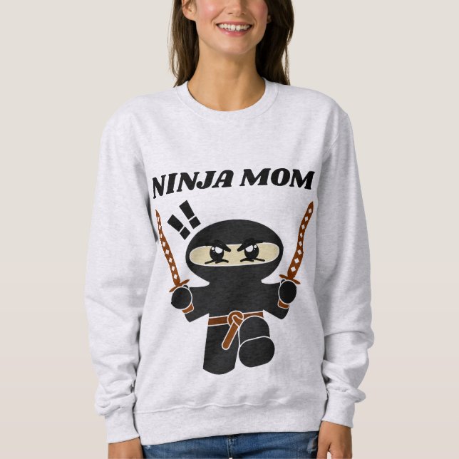 CAMISA SUDADERA ENGRAÇADA MÃE NINJA (Frente)