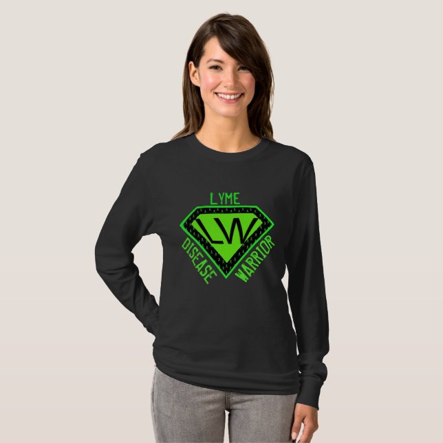 Camisa Super-Herói Guerreiro da Doença de Lyme (Frente Completa)