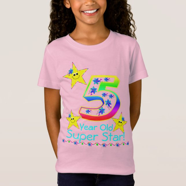 Camisa Super Star de 5 Anos (Frente)