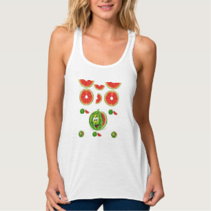Camisa superior do tanque de melancia feminina