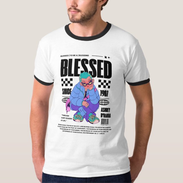 Camisa T abençoada (Frente)