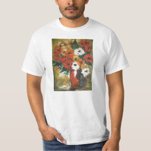 Camisa T Ann Hayes Pintando Flores Vermelhas Mistu