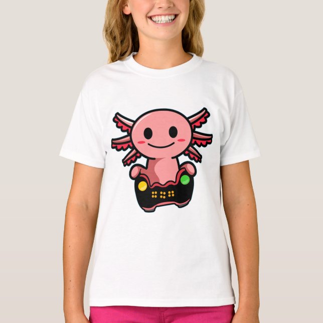 Camisa T Axolotl para jogos (Frente)